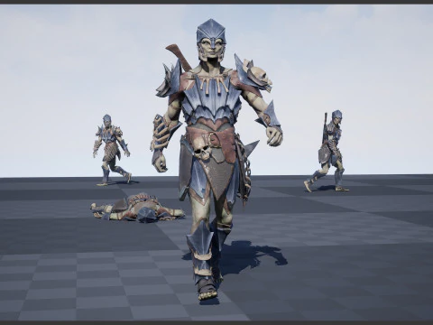 Orc unreal unity 19 animations rig in maya 3D Model