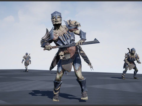 Orc unreal unity 19 animations rig in maya 3D Model
