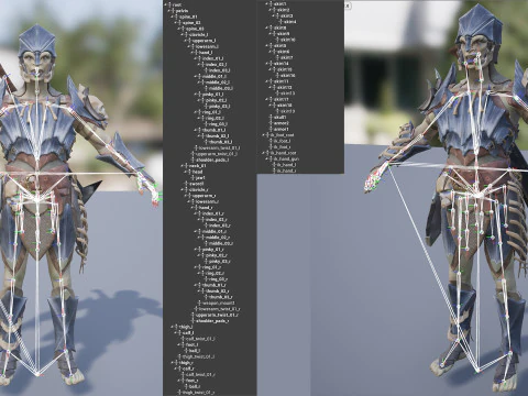 Orc unreal unity 19 animations rig in maya 3D Model