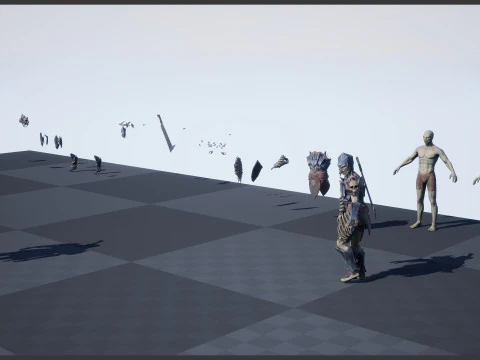 Orc unreal unity 19 animations rig in maya 3D Model