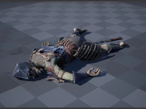 Orc unreal unity 19 animations rig in maya 3D Model