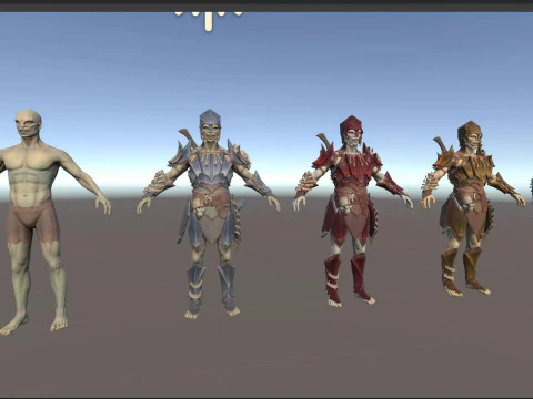 Orc unreal unity 19 animations rig in maya 3D Model