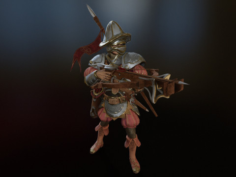 Арбалетчик Unreal Unity 16 Анимационная установка в Maya 3D Модель