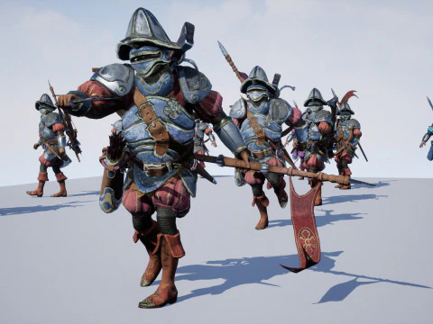 Crossbowman unreal unity 16 animations rig in maya 3D Model