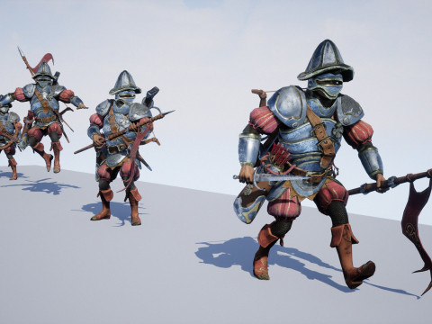 Crossbowman unidade irreal 16 anima&ccedil;&otilde;es rig em maya Modelo 3D