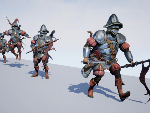 Crossbowman unreal unity 16 animations rig in maya 3D Model