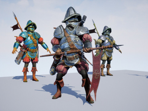 Crossbowman unidade irreal 16 anima&ccedil;&otilde;es rig em maya Modelo 3D