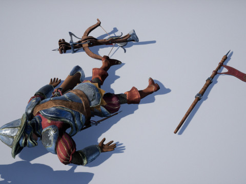 Crossbowman unidade irreal 16 anima&ccedil;&otilde;es rig em maya Modelo 3D