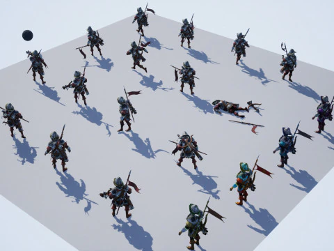 Crossbowman unreal unity 16 animations rig in maya 3D Model
