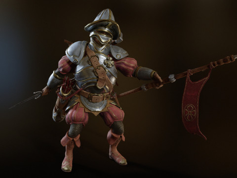 Crossbowman unidade irreal 16 anima&ccedil;&otilde;es rig em maya Modelo 3D