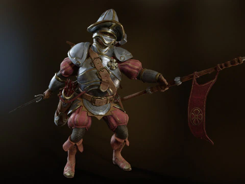 Crossbowman unreal unity 16 animations rig in maya 3D Model