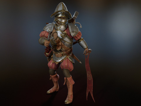 Crossbowman unidade irreal 16 anima&ccedil;&otilde;es rig em maya Modelo 3D