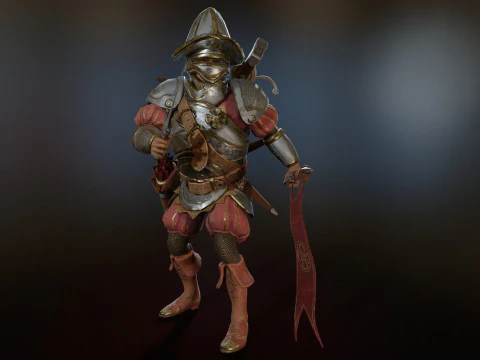 Crossbowman unreal unity 16 animations rig in maya 3D Model