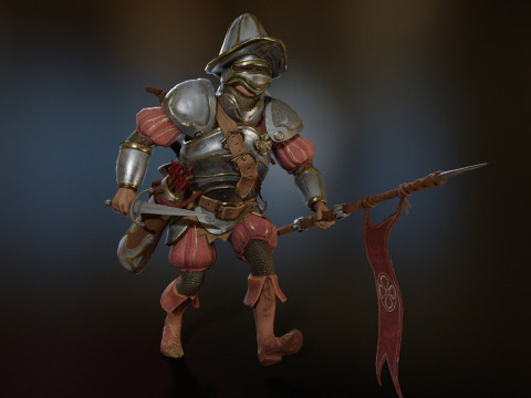 Crossbowman unidade irreal 16 anima&ccedil;&otilde;es rig em maya Modelo 3D