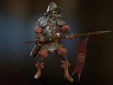 Crossbowman unreal unity 16 animations rig in maya 3D Model