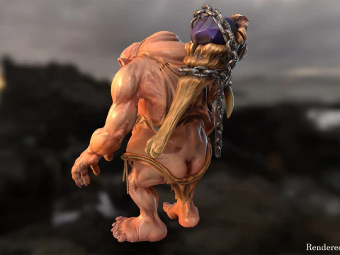 Maya 中的 Troll Unreal Unity 20 动画装备 3D 模型