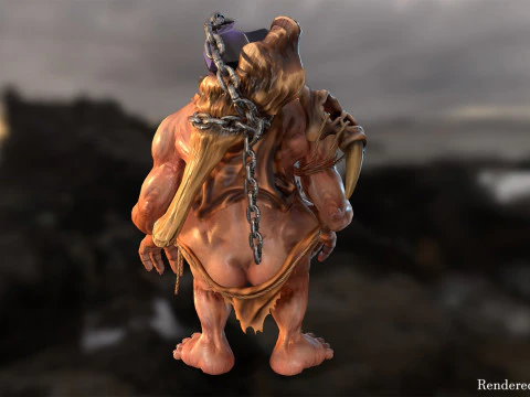 Maya 中的 Troll Unreal Unity 20 动画装备 3D 模型