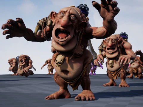 Maya 中的 Troll Unreal Unity 20 动画装备 3D 模型