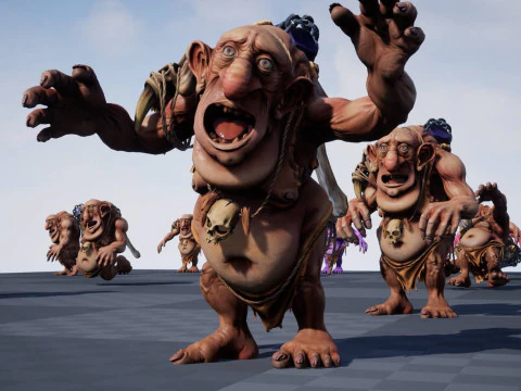 Maya 中的 Troll Unreal Unity 20 动画装备 3D 模型