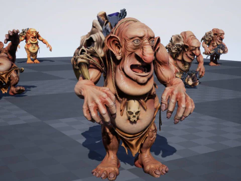 Maya 中的 Troll Unreal Unity 20 动画装备 3D 模型