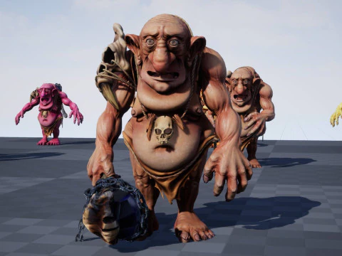 Maya 中的 Troll Unreal Unity 20 动画装备 3D 模型