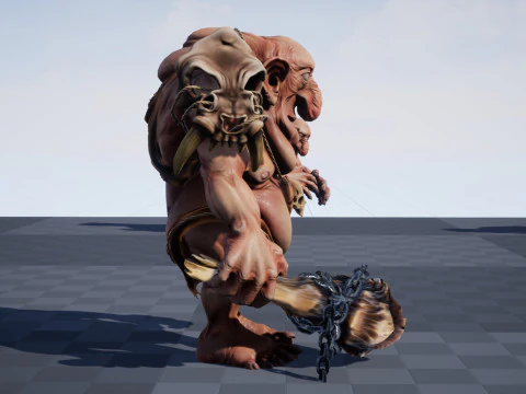 Maya 中的 Troll Unreal Unity 20 动画装备 3D 模型