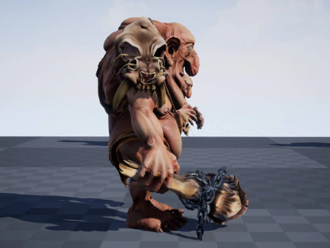 Maya 中的 Troll Unreal Unity 20 动画装备 3D 模型