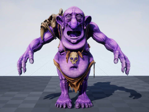 Maya 中的 Troll Unreal Unity 20 动画装备 3D 模型