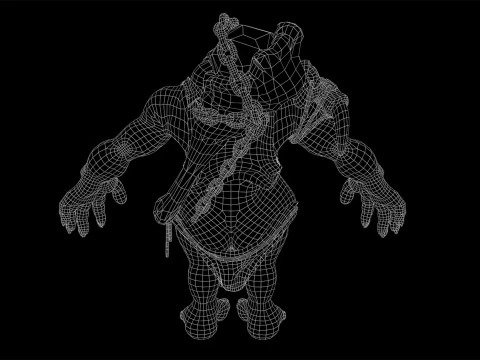 Maya 中的 Troll Unreal Unity 20 动画装备 3D 模型