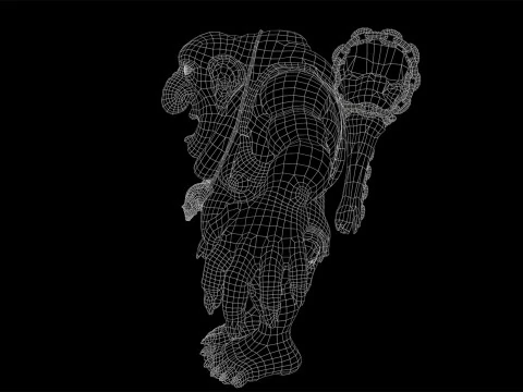 Maya 中的 Troll Unreal Unity 20 动画装备 3D 模型