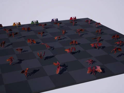 Flying Demon unreal unity 24 animations rig in maya 3D Model