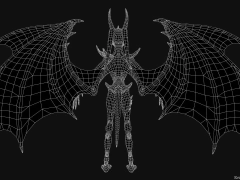 Flying Demon unreal unity 24 animations rig in maya 3D Model