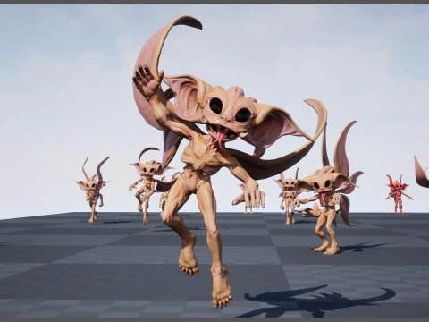 Pixie unreal unity 22 animations rig in maya 3D Model