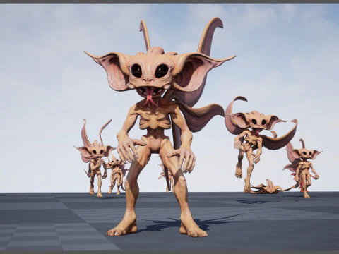 Pixie unreal unity 22 animations rig in maya 3D Model
