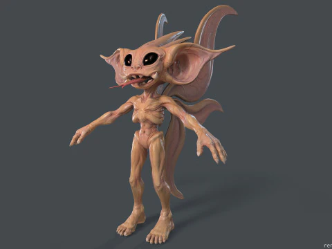 Pixie unreal unity 22 animations rig in maya 3D Model