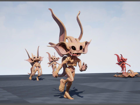 Pixie unreal unity 22 animations rig in maya 3D Model