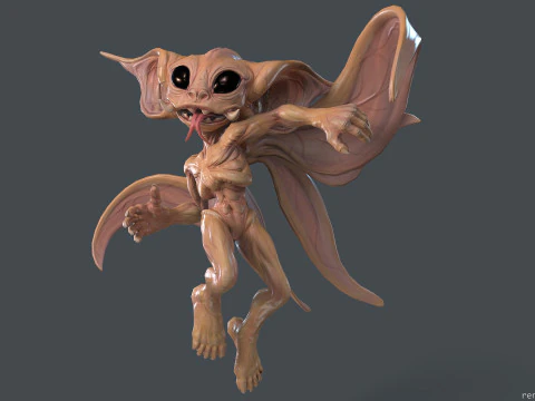 Pixie unreal unity 22 animations rig in maya 3D Model