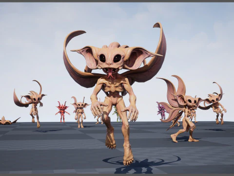 Pixie unreal unity 22 animations rig in maya 3D Model