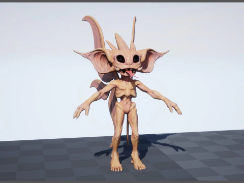 Pixie unreal unity 22 animations rig in maya 3D Model