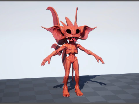 Pixie unreal unity 22 animations rig in maya 3D Model