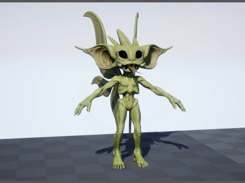 Pixie unreal unity 22 animations rig in maya 3D Model