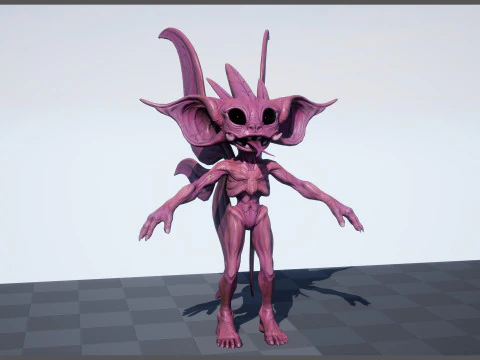 Pixie unreal unity 22 animations rig in maya 3D Model