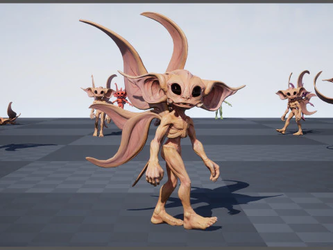 Pixie unreal unity 22 animations rig in maya 3D Model