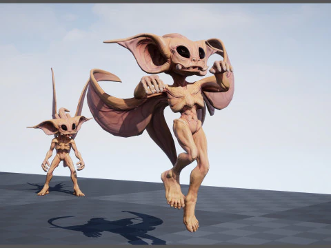Pixie unreal unity 22 animations rig in maya 3D Model