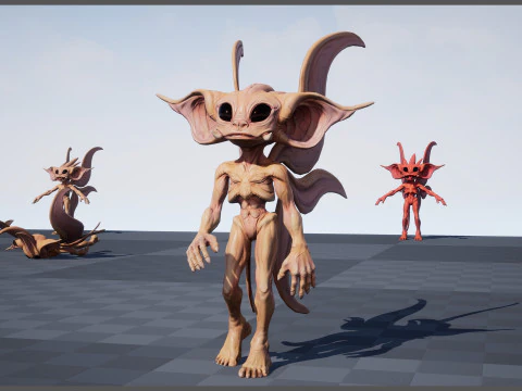 Pixie unreal unity 22 animations rig in maya 3D Model