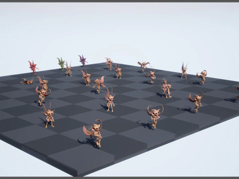 Pixie unreal unity 22 animations rig in maya 3D Model
