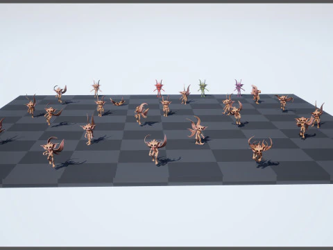 Pixie unreal unity 22 animations rig in maya 3D Model