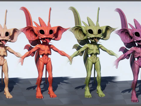 Pixie unreal unity 22 animations rig in maya 3D Model