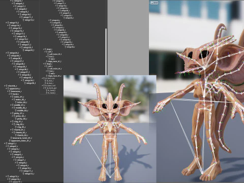Pixie unreal unity 22 animations rig in maya 3D Model