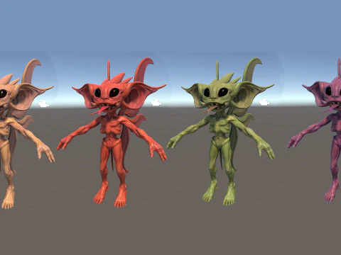 Pixie unreal unity 22 animations rig in maya 3D Model